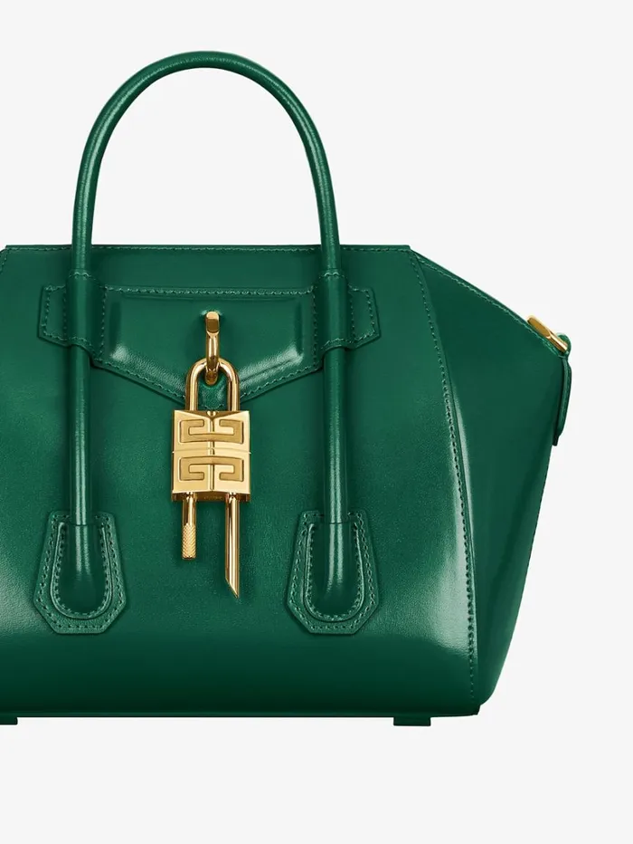Givenchy Mini Antigona Lock Bag In Box Leather Emerald Green Women Crossbody Bags Givenchy Mini Antigona Lock Bag In Box Leather Emerald Green Women Crossbody Bags