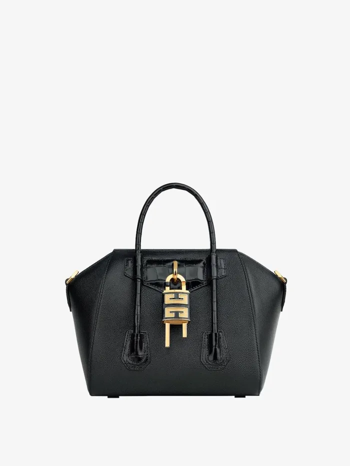 Givenchy Mini Antigona Lock Bag In Grained Leather Black Women Crossbody Bags Givenchy Mini Antigona Lock Bag In Grained Leather Black Women Crossbody Bags