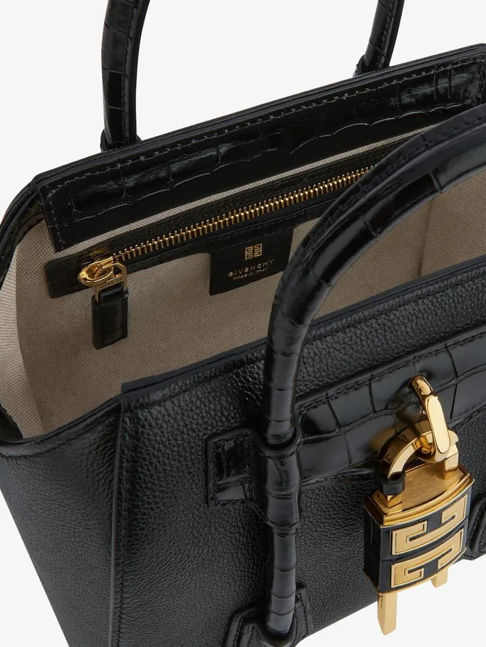 Givenchy Mini Antigona Lock Bag In Grained Leather Black Women Crossbody Bags Givenchy Mini Antigona Lock Bag In Grained Leather Black Women Crossbody Bags