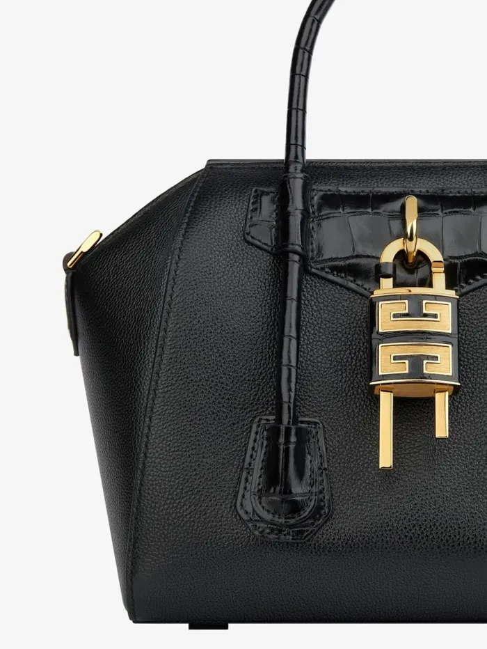 Givenchy Mini Antigona Lock Bag In Grained Leather Black Women Crossbody Bags Givenchy Mini Antigona Lock Bag In Grained Leather Black Women Crossbody Bags