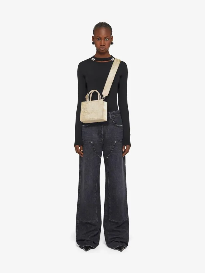 Givenchy Mini GTote Shopping Bag In 4G Lurex Embroidery Dusty Golden Women Shoulder Bags Givenchy Mini GTote Shopping Bag In 4G Lurex Embroidery Dusty Golden Women Shoulder Bags