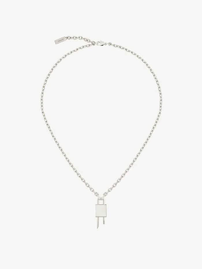 Givenchy Mini Lock Necklace In Metal Silvery Women Jewelry Givenchy Mini Lock Necklace In Metal Silvery Women Jewelry