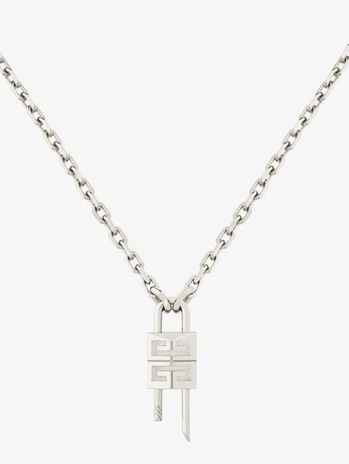 Givenchy Mini Lock Necklace In Metal Silvery Women Jewelry Givenchy Mini Lock Necklace In Metal Silvery Women Jewelry