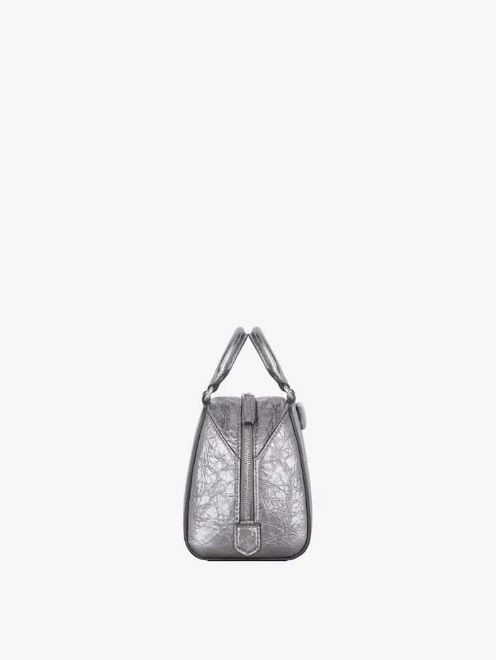 Givenchy Nano Antigona Cube Bag In Laminated Leather Silvery Grey Women Crossbody Bags Givenchy Nano Antigona Cube Bag In Laminated Leather Silvery Grey Women Crossbody Bags