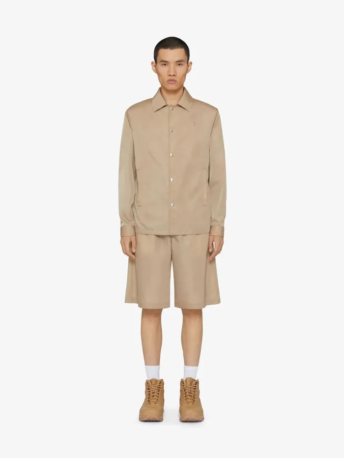 Givenchy Overshirt With 4G Detail Beige Men Shirts