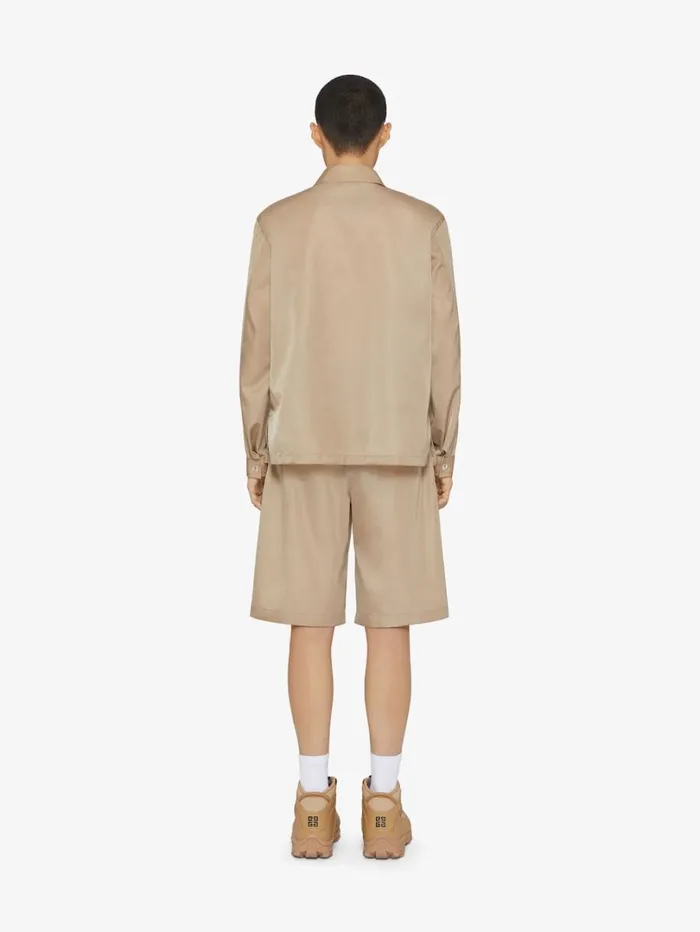 Givenchy Overshirt With 4G Detail Beige Men Shirts