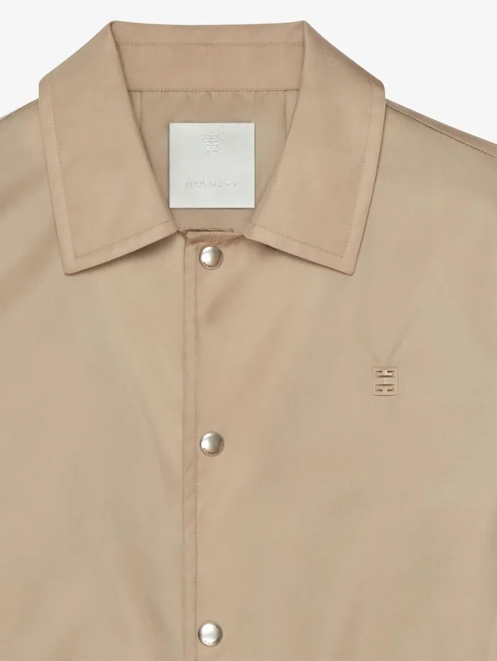 Givenchy Overshirt With 4G Detail Beige Men Shirts