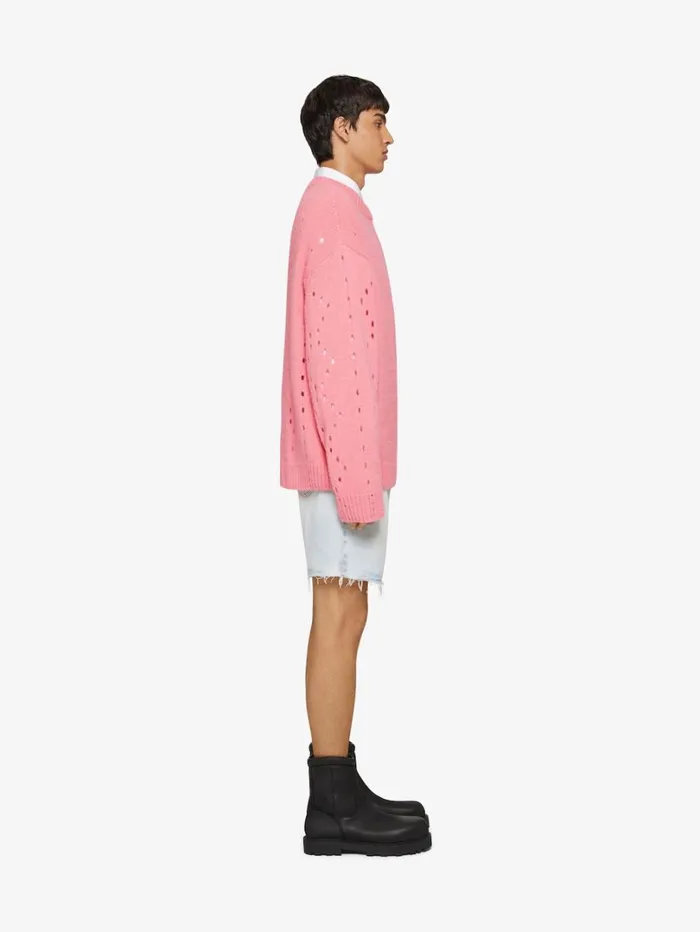 Givenchy Oversized Sweater In Wool Flamingo Men Knitwear