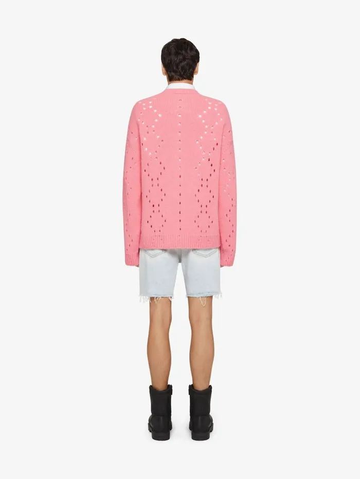 Givenchy Oversized Sweater In Wool Flamingo Men Knitwear