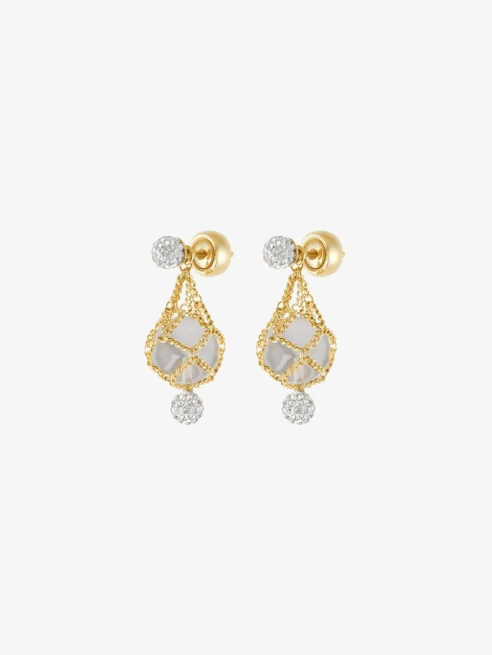 Givenchy Pearling Earrings In Metal With Pearls And Crystals Transparentgolden Women Jewelry Givenchy Pearling Earrings In Metal With Pearls And Crystals Transparentgolden Women Jewelry