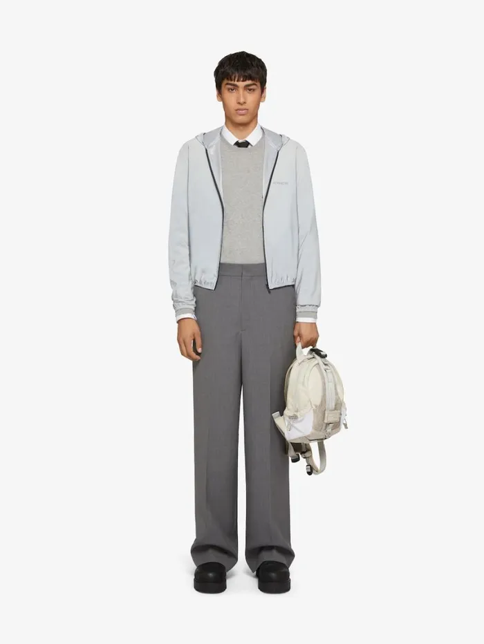 Givenchy Reflective Hooded Windreaker Light Blue Men Outerwear and Blousons