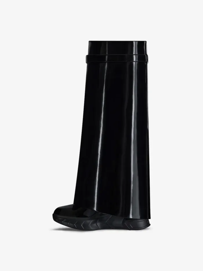 Givenchy Shark Lock Biker Boots In Patent Leather Black Women Shark Lock Givenchy Shark Lock Biker Boots In Patent Leather Black Women Shark Lock