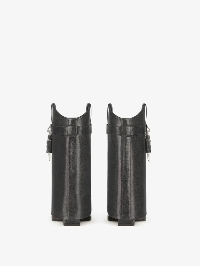 Givenchy Shark Lock Cowboy Ankle Boots In Aged Leather Black Women Shark Lock Givenchy Shark Lock Cowboy Ankle Boots In Aged Leather Black Women Shark Lock
