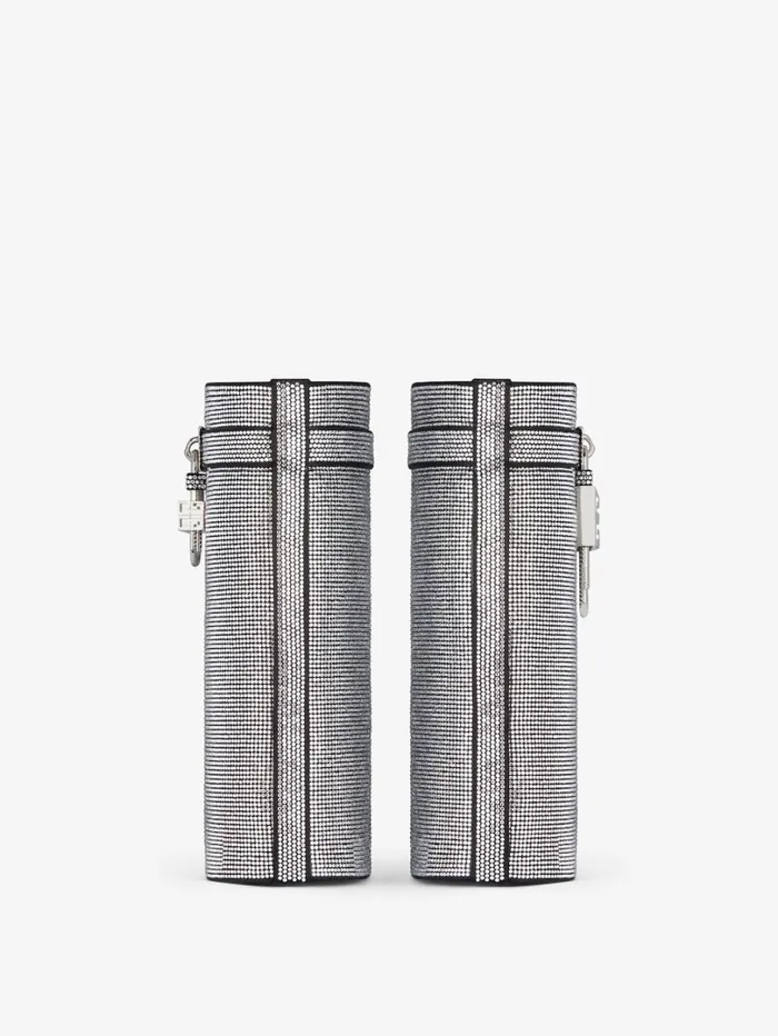 Givenchy Shark Lock Sandals In Satin With Strass Silvery Women Shark Lock Givenchy Shark Lock Sandals In Satin With Strass Silvery Women Shark Lock