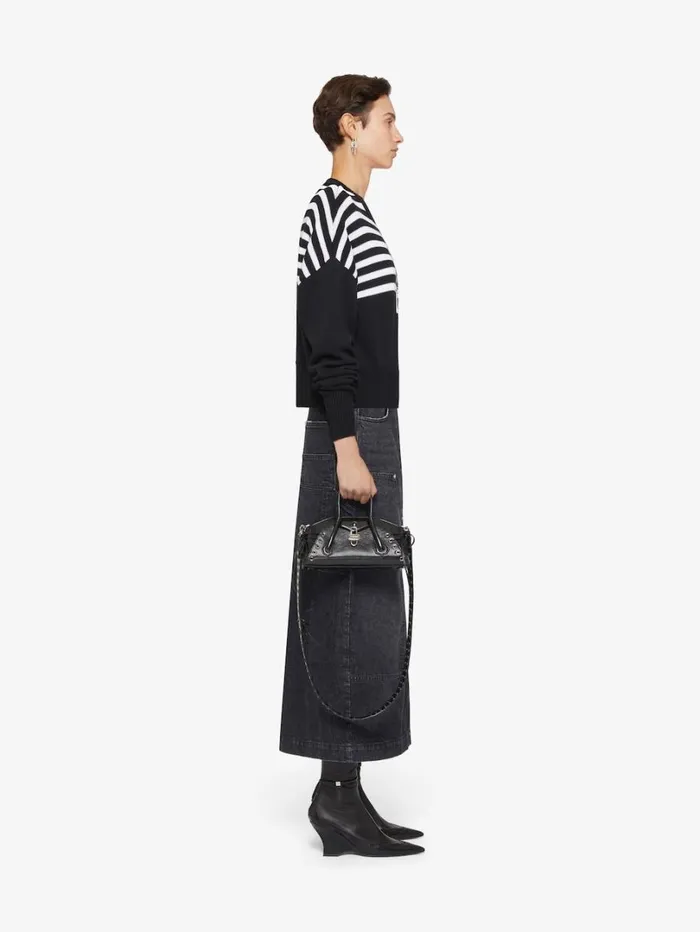 Givenchy Skirt In Denim With Patches Faded Black Women Skirts
