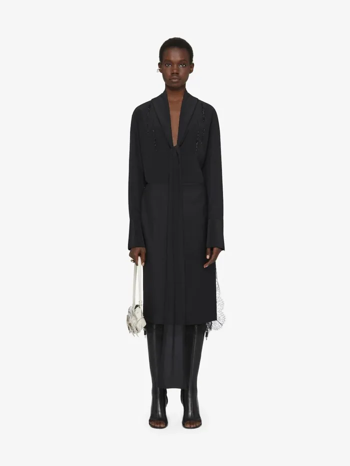 Givenchy Skirt In Wool And Mohair With Lace Black Women Skirts