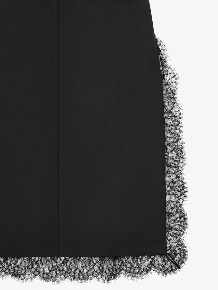 Givenchy Skirt In Wool And Mohair With Lace Black Women Skirts
