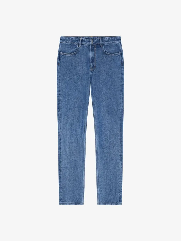 Givenchy Slim Fit Jeans In Marble Denim Indigo Blue Men Pants and Shorts