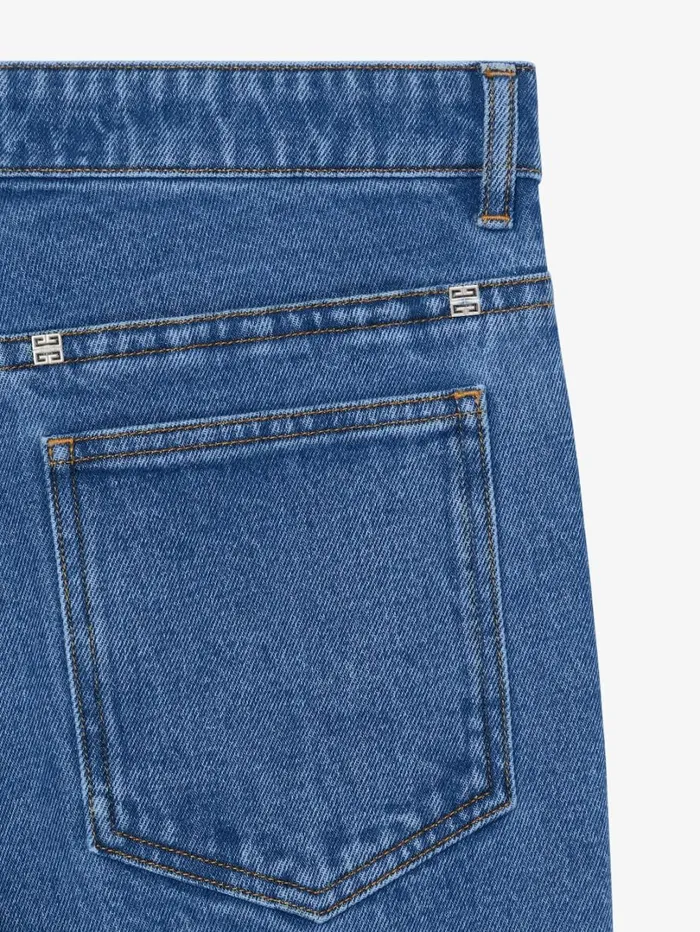 Givenchy Slim Fit Jeans In Marble Denim Indigo Blue Men Pants and Shorts