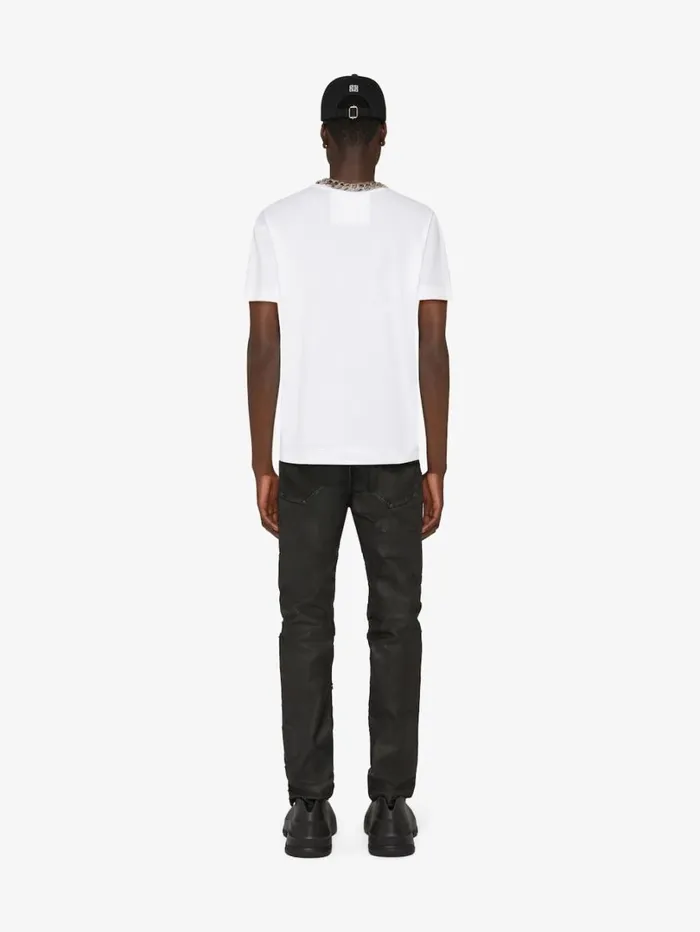 Givenchy Slim Fit Tshirt In Cotton With 4G Detail White Men TShirts