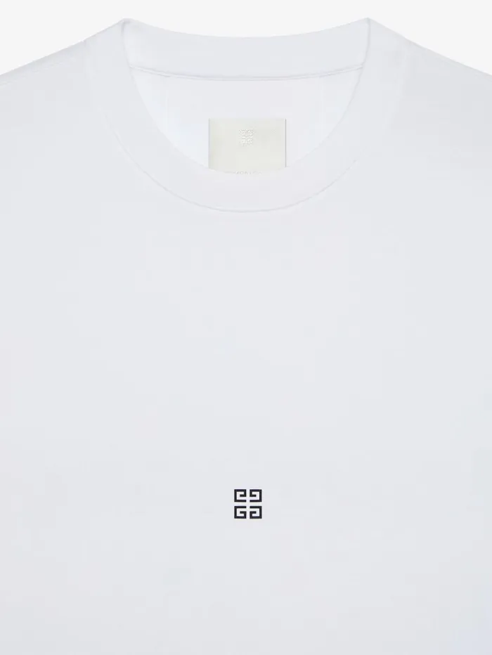 Givenchy Slim Fit Tshirt In Cotton With 4G Detail White Men TShirts