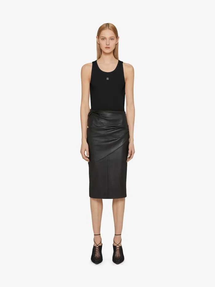 Givenchy Slim Fit Tank Top In Cotton With 4G Detail Black Women TShirts