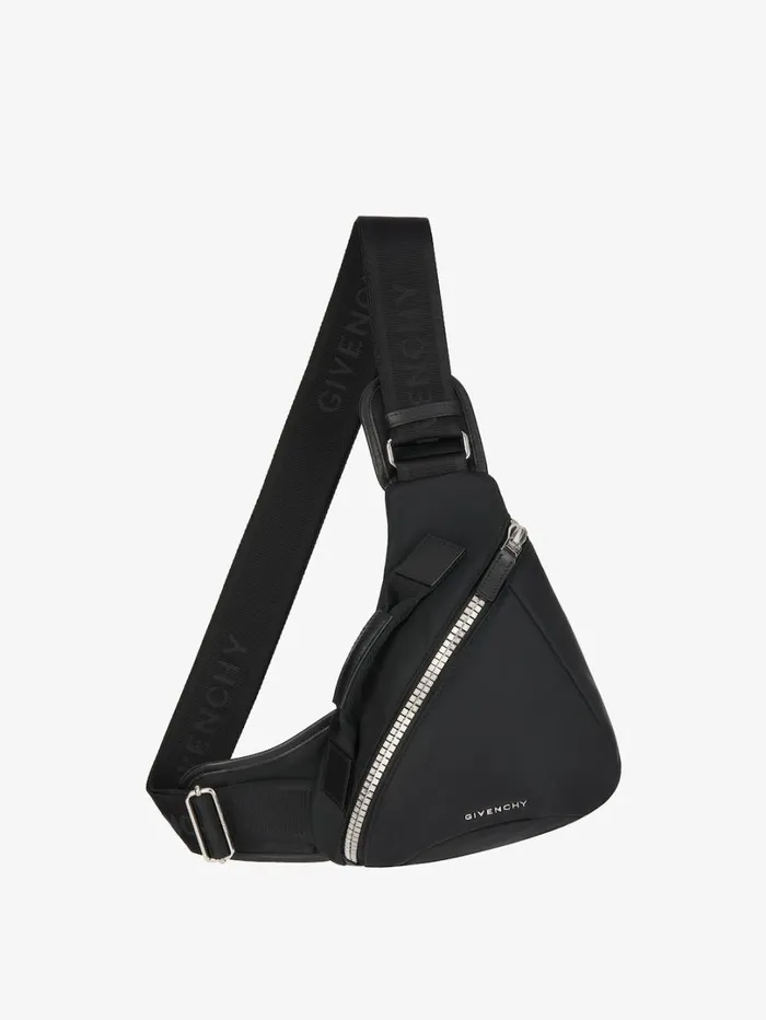 Givenchy Small GZip Triangle Bag In Nylon Black Men Crossbody Bags