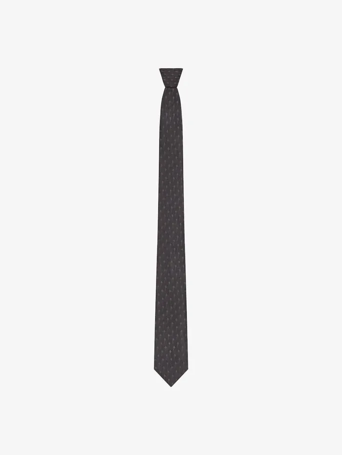 Givenchy Tie In Printed Silk Black Men Scarves and Ties