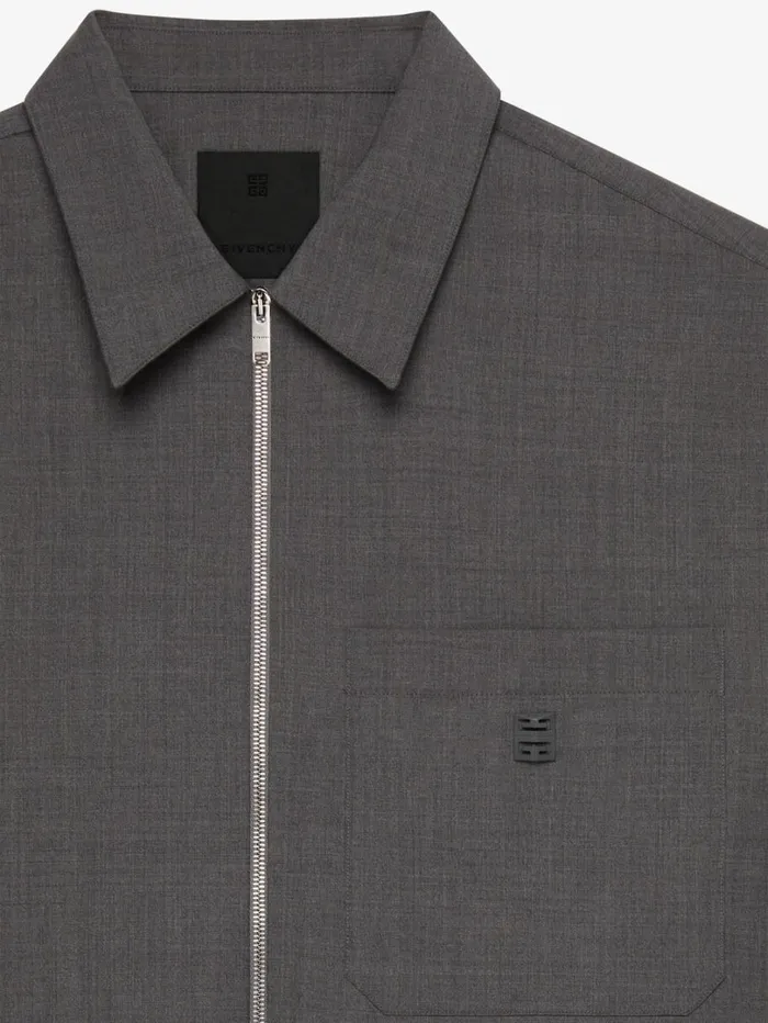 Givenchy Zipped Shirt In Wool Black Men Shirts Givenchy Zipped Shirt In Wool Black Men Shirts