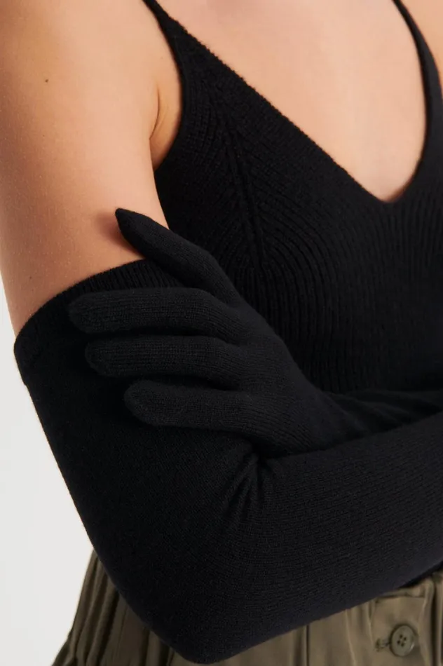 Gloves Women Scanlan Theodore CASHMERE GLOVES Black Gloves Women Scanlan Theodore CASHMERE GLOVES Black