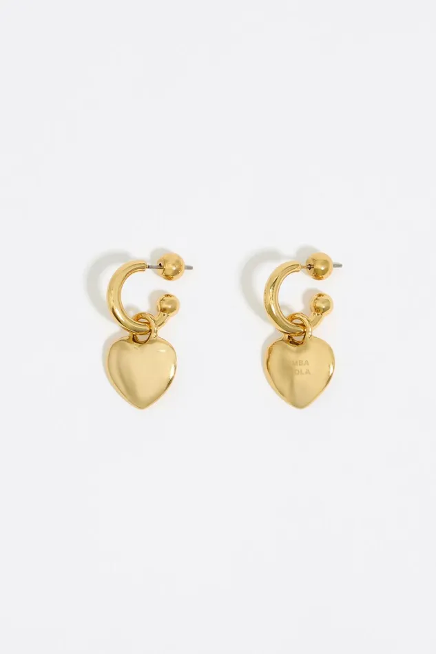 Gold Heart Hoop Earrings Gold Women Bimba Y Lola Earrings