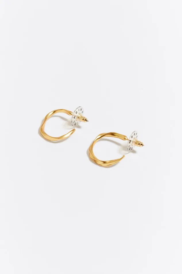 Golden Irregular Hoop Earrings Gold Women Bimba Y Lola Jewelry