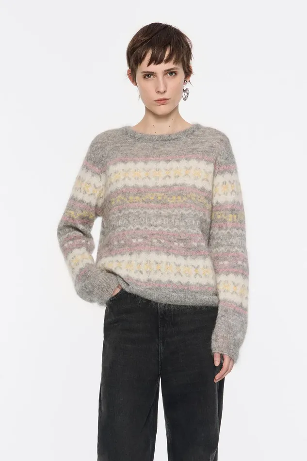 Gray Mohair Sweater Light Grey Women Bimba Y Lola Knitwear