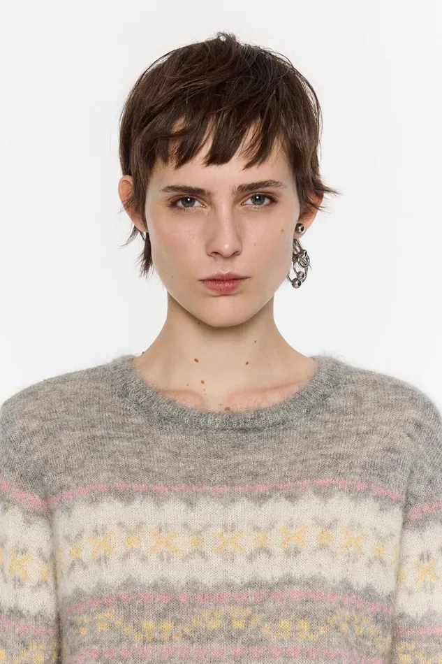 Gray Mohair Sweater Light Grey Women Bimba Y Lola Knitwear Gray Mohair Sweater Light Grey Women Bimba Y Lola Knitwear