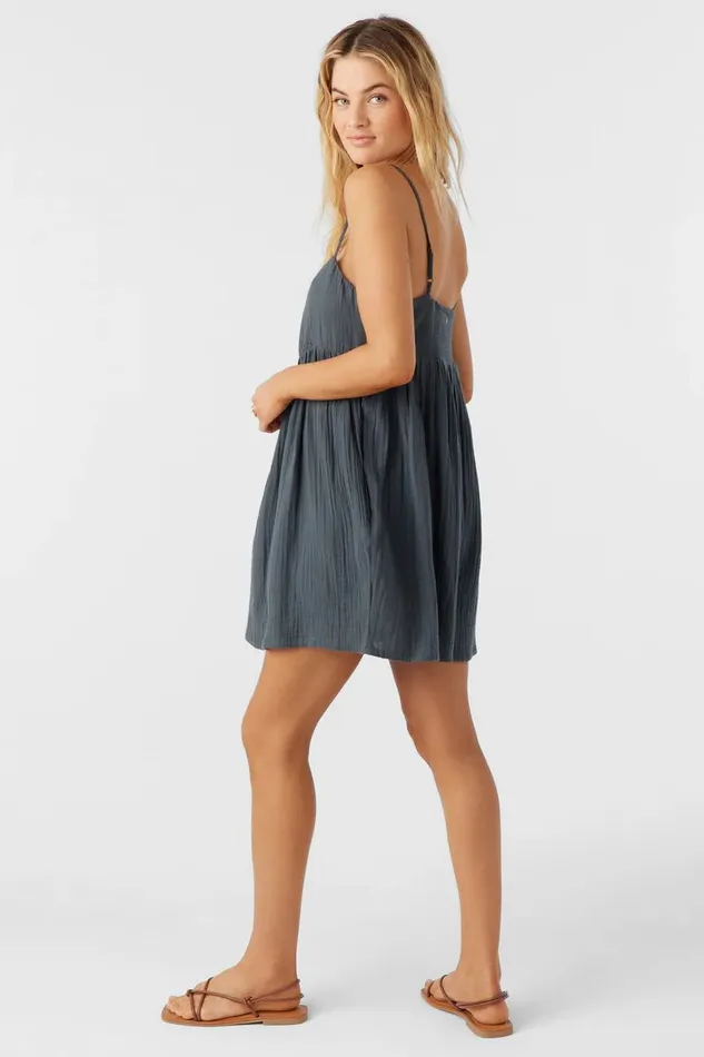 HADIA CRINKLE DOUBLE GAUZE MINI DRESS Slate Women O039NEILL Collections