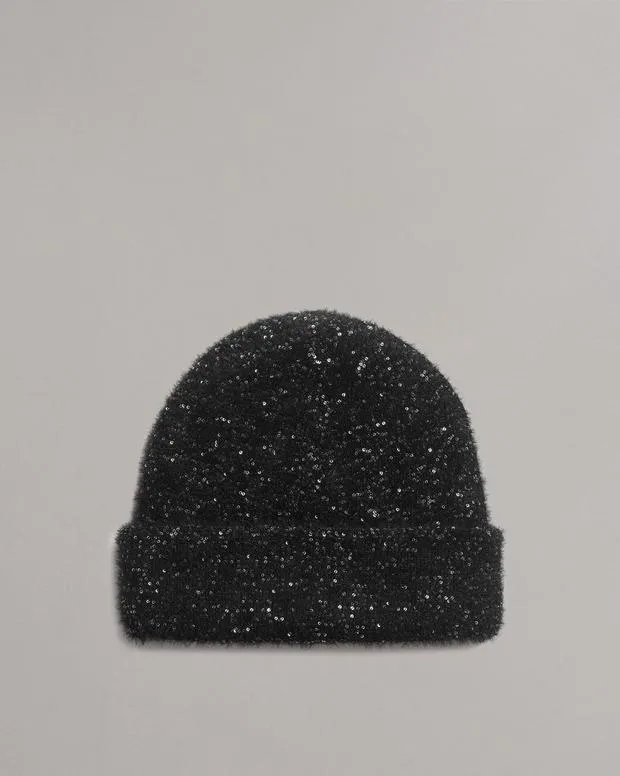 Hats and Gloves Women Rag and Bone Danni Sequin Beanie Black