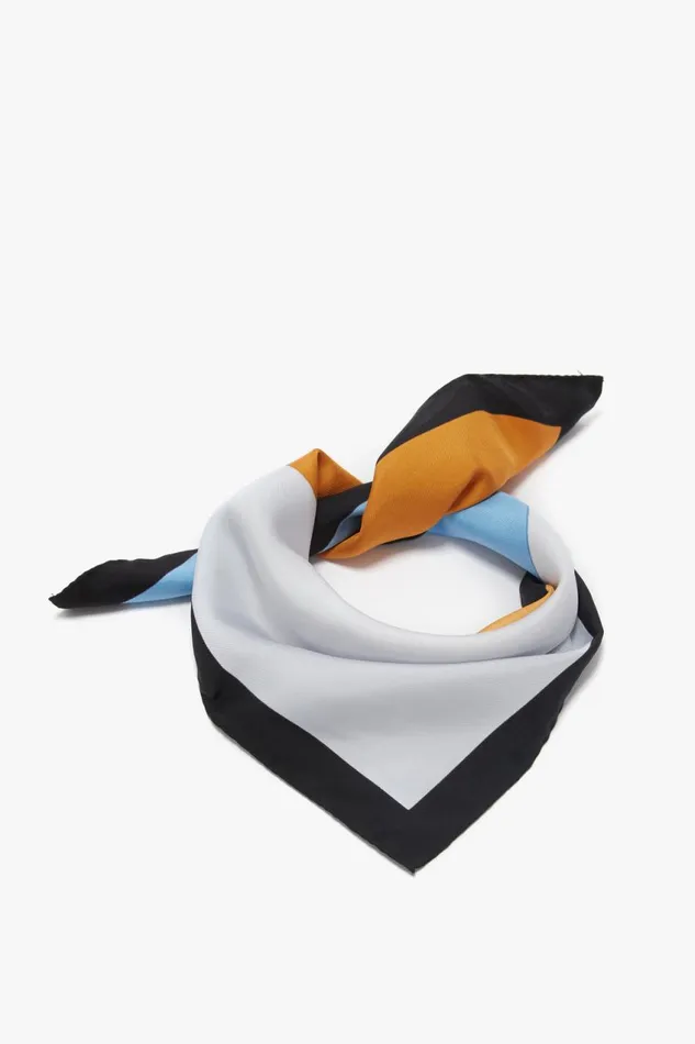 Hats and Scarves Women Victoria Beckham Colour Block Silk Scarf In Marina