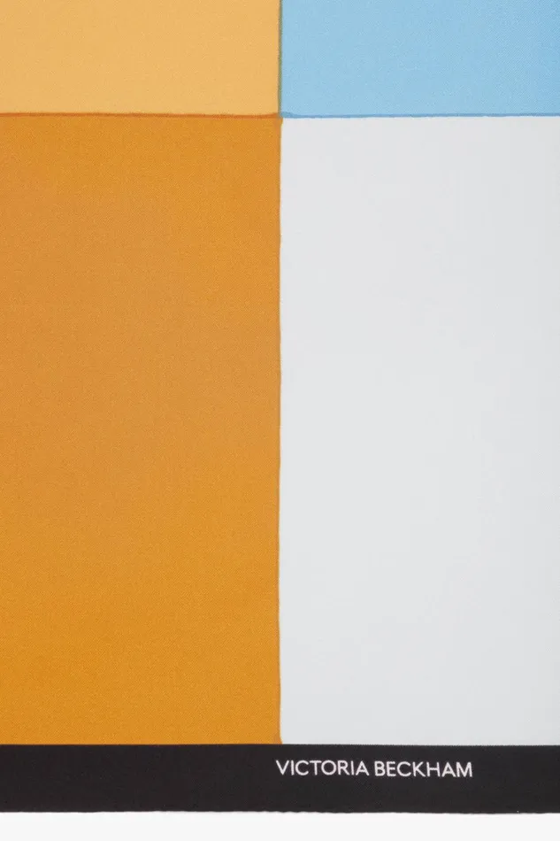 Hats and Scarves Women Victoria Beckham Colour Block Silk Scarf In Marina Hats and Scarves Women Victoria Beckham Colour Block Silk Scarf In Marina