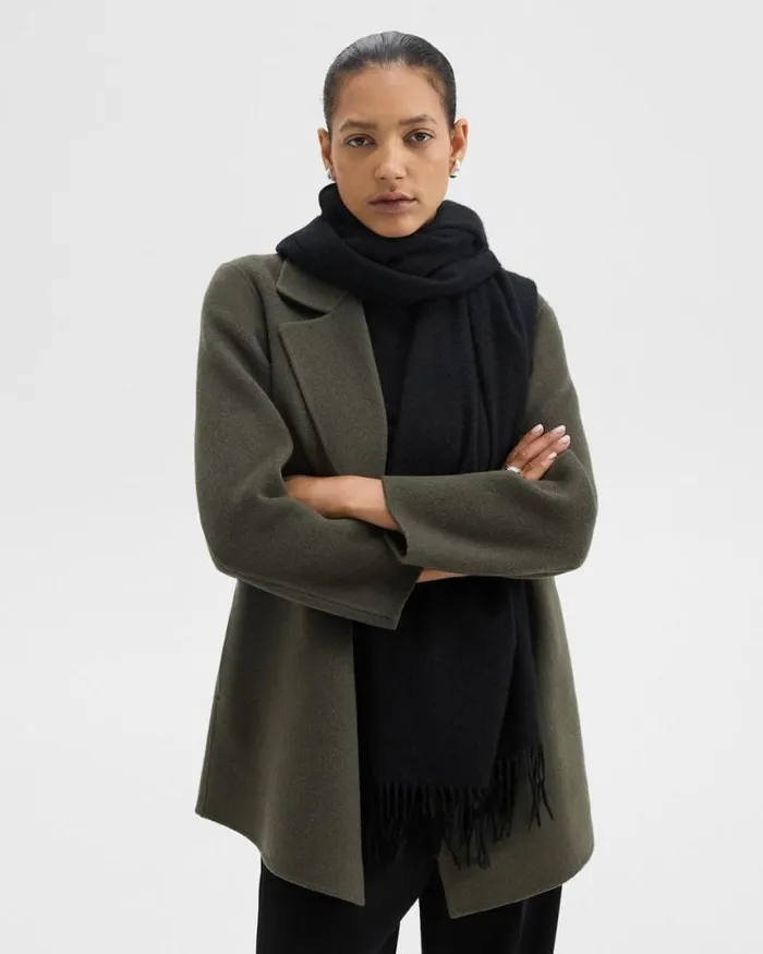 Hats Gloves Scarves Women Theory Classic Scarf In Cashmere Black