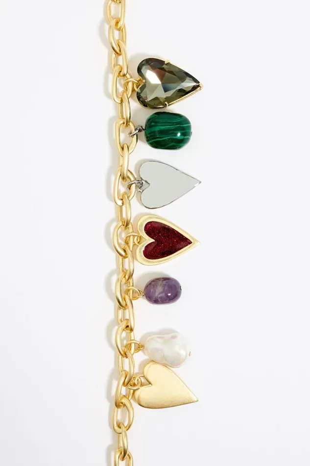 Hearts And Stones Chain Necklace Gold Women Bimba Y Lola Jewelry Hearts And Stones Chain Necklace Gold Women Bimba Y Lola Jewelry