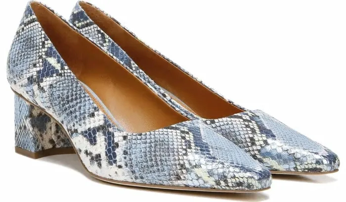 Heels Women Franco Sarto Sarto Regal Pump Airy Blue Snake Leather