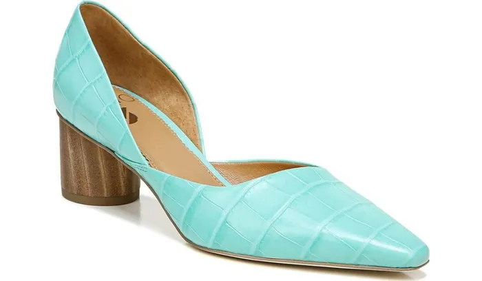 Heels Women Franco Sarto Sarto Rita Pump Aqua Crocco Leather
