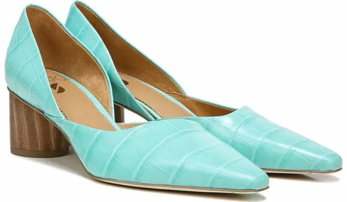 Heels Women Franco Sarto Sarto Rita Pump Aqua Crocco Leather