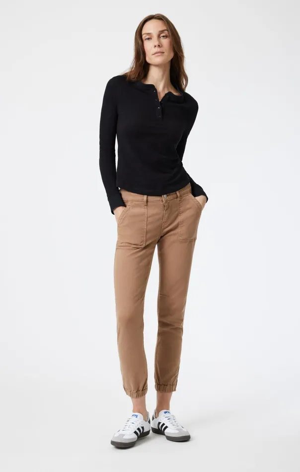 Henley TShirt In Black Women Mavi Jeans Tops and TShirts Henley TShirt In Black Women Mavi Jeans Tops and TShirts
