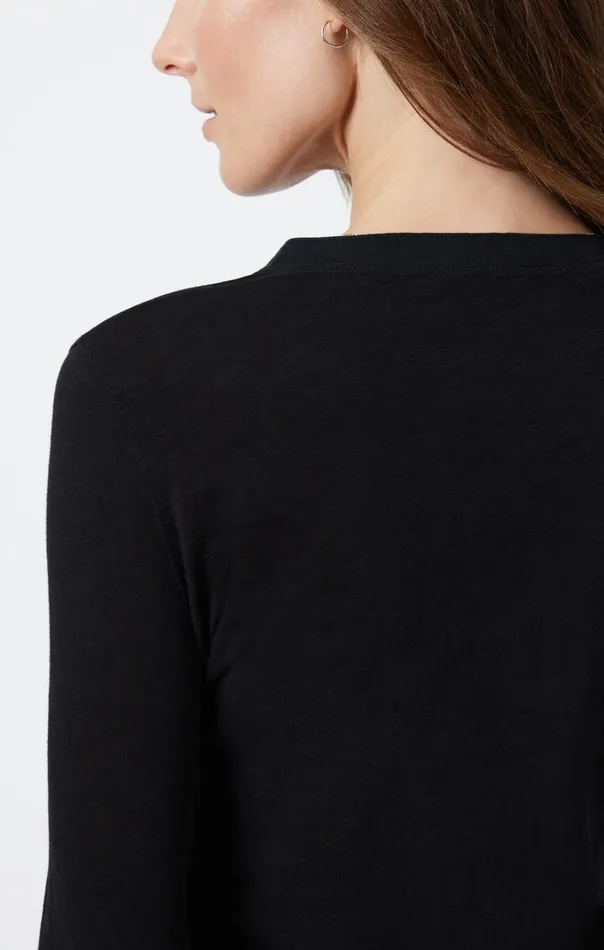 Henley TShirt In Black Women Mavi Jeans Tops and TShirts Henley TShirt In Black Women Mavi Jeans Tops and TShirts