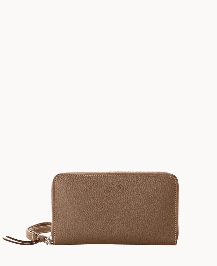 Henrys Large Zip Around Wristlet Dark Taupe ManWoman Dooney and Bourke Wallets Henrys Large Zip Around Wristlet Dark Taupe ManWoman Dooney and Bourke Wallets