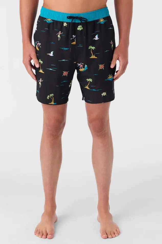 HERMOSA ELASTIC WAIST LINED 17034 SWIM TRUNKS Black 4 Men O039NEILL Type