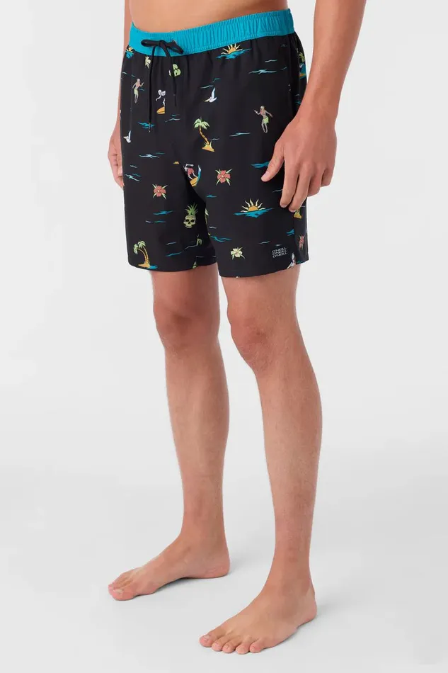 HERMOSA ELASTIC WAIST LINED 17034 SWIM TRUNKS Black 4 Men O039NEILL Type
