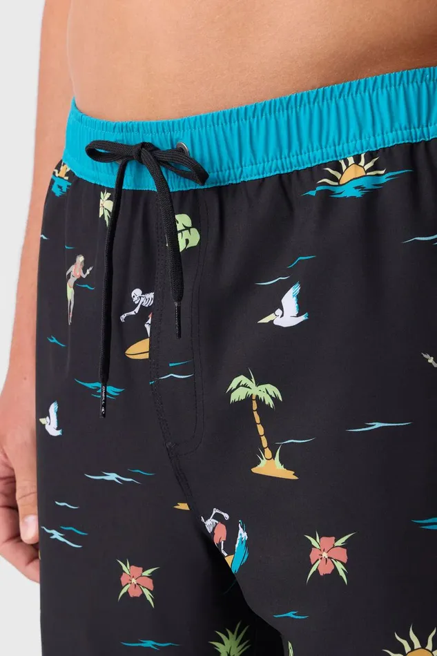 HERMOSA ELASTIC WAIST LINED 17034 SWIM TRUNKS Black 4 Men O039NEILL Type