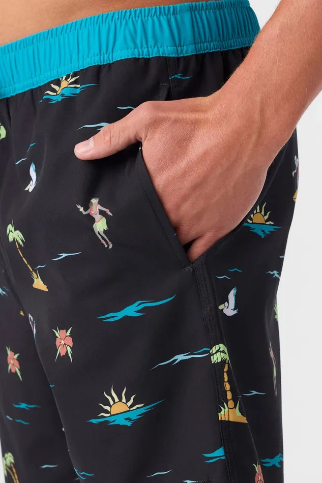 HERMOSA ELASTIC WAIST LINED 17034 SWIM TRUNKS Black 4 Men O039NEILL Type